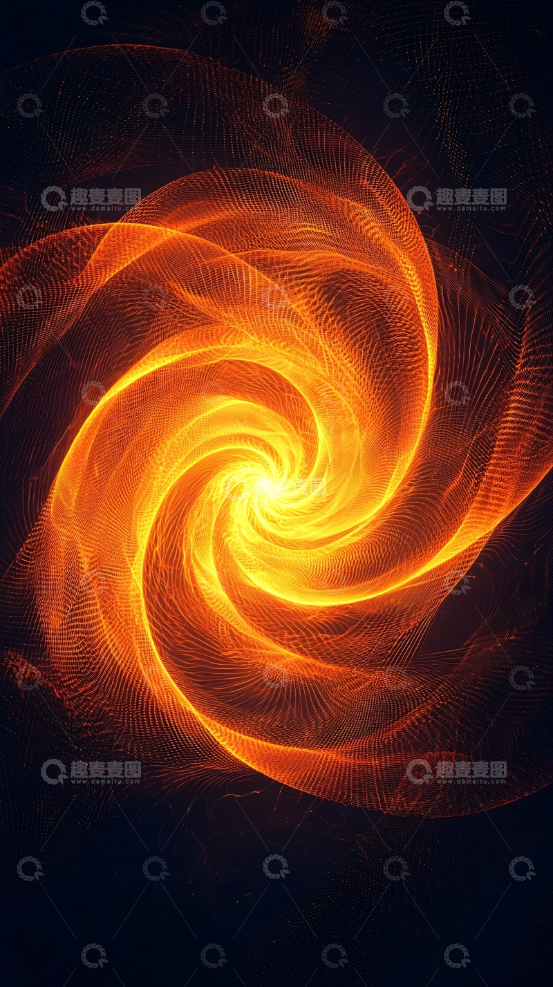 高清大图下载【趣麦麦图】金色螺旋能量聚集释放