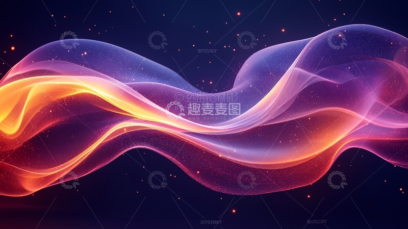 高清大图下载【趣麦麦图】炫彩光影流动抽象背景