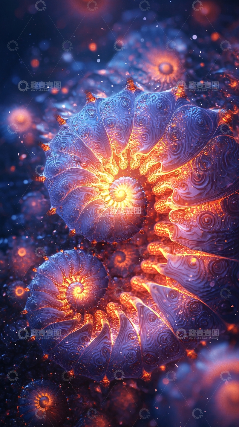 高清大图下载【趣麦麦图】螺旋状的生物发光图案