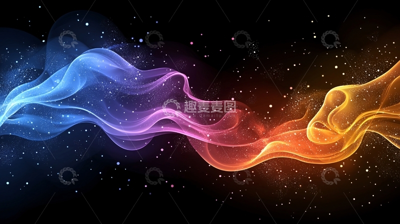 高清大图下载【趣麦麦图】绚丽多彩的流动光线背景