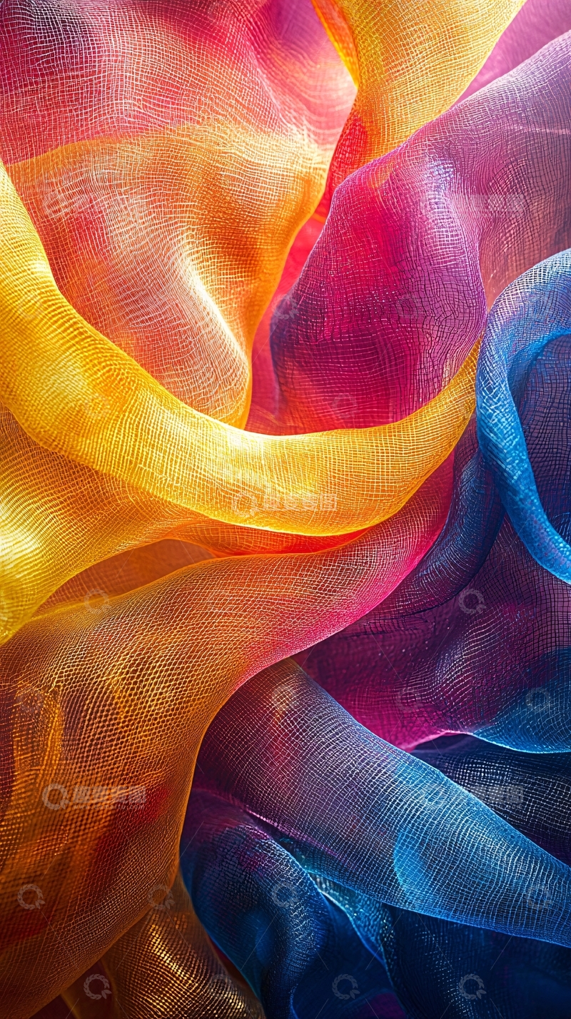 高清大图下载【趣麦麦图】彩色薄纱缠绕交织