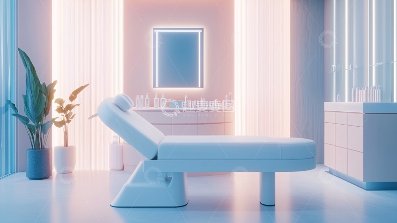 高清大图下载【趣麦麦图】极简风格美容院按摩床