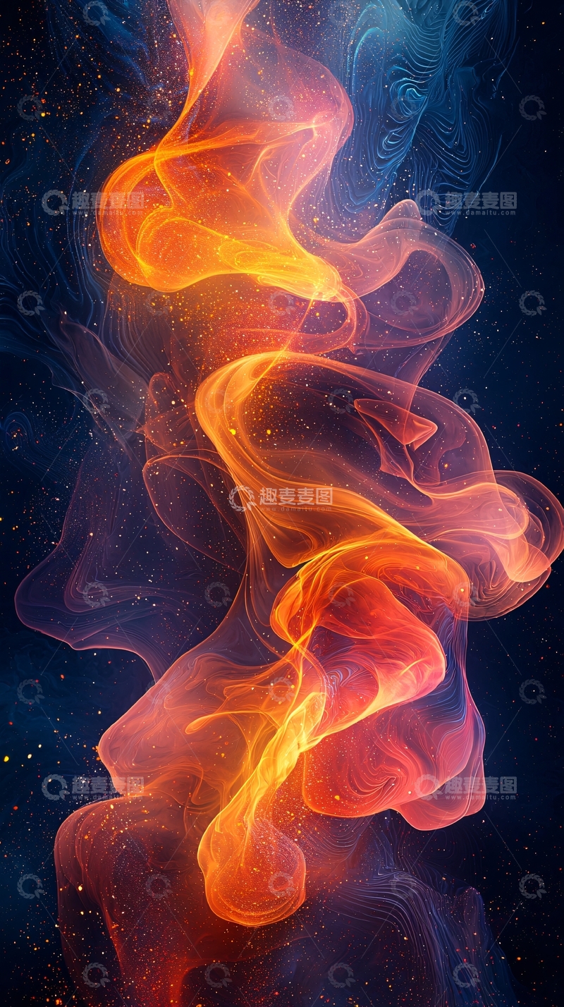 高清大图下载【趣麦麦图】火焰般的能量流体