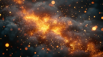星云般金色光芒和星点