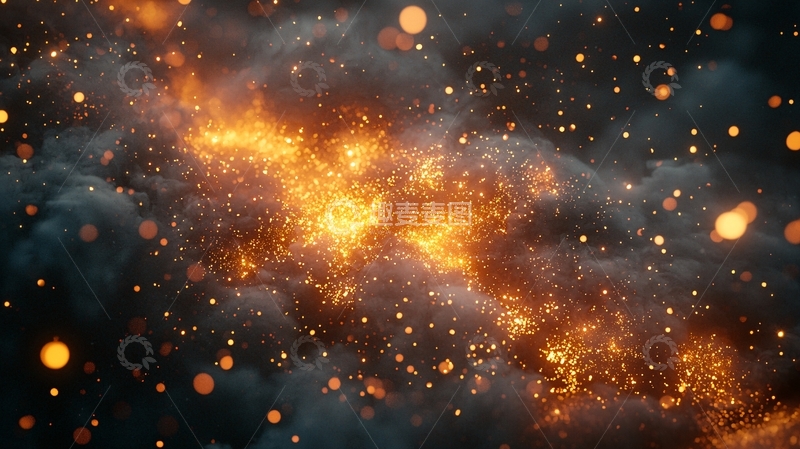 高清大图下载【趣麦麦图】星云般金色光芒和星点