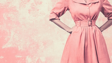 粉色复古连衣裙