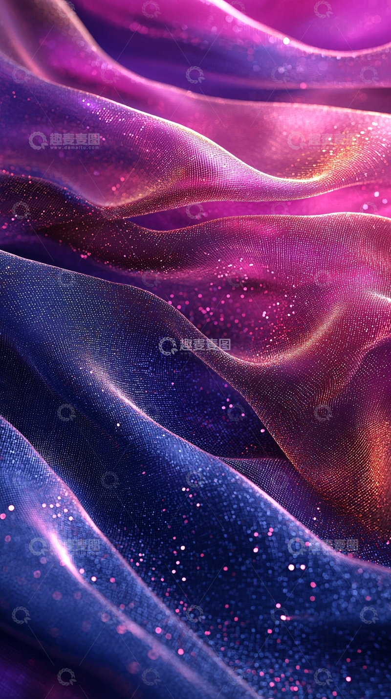 高清大图下载【趣麦麦图】紫色粉色交织的丝绸质感