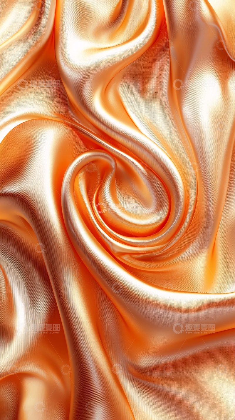 高清大图下载【趣麦麦图】金色丝绸褶皱质感光滑