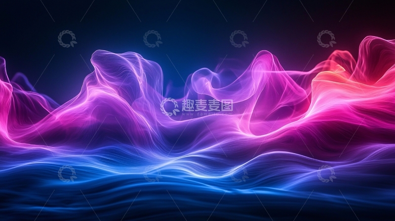 高清大图下载【趣麦麦图】蓝色和粉色的波浪抽象背景