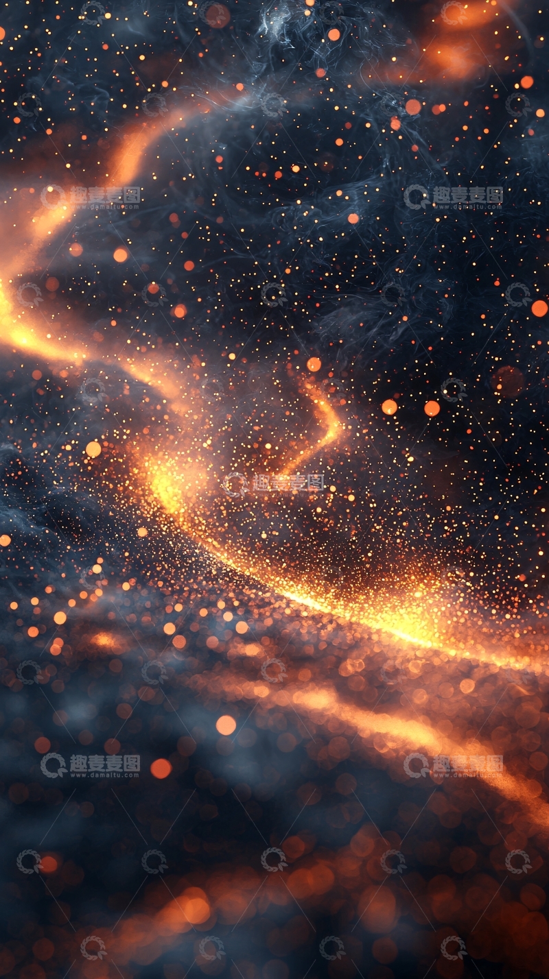 高清大图下载【趣麦麦图】金色光线穿梭在星云