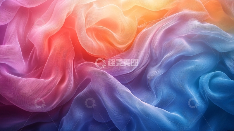 高清大图下载【趣麦麦图】彩色丝绸流动纹理背景
