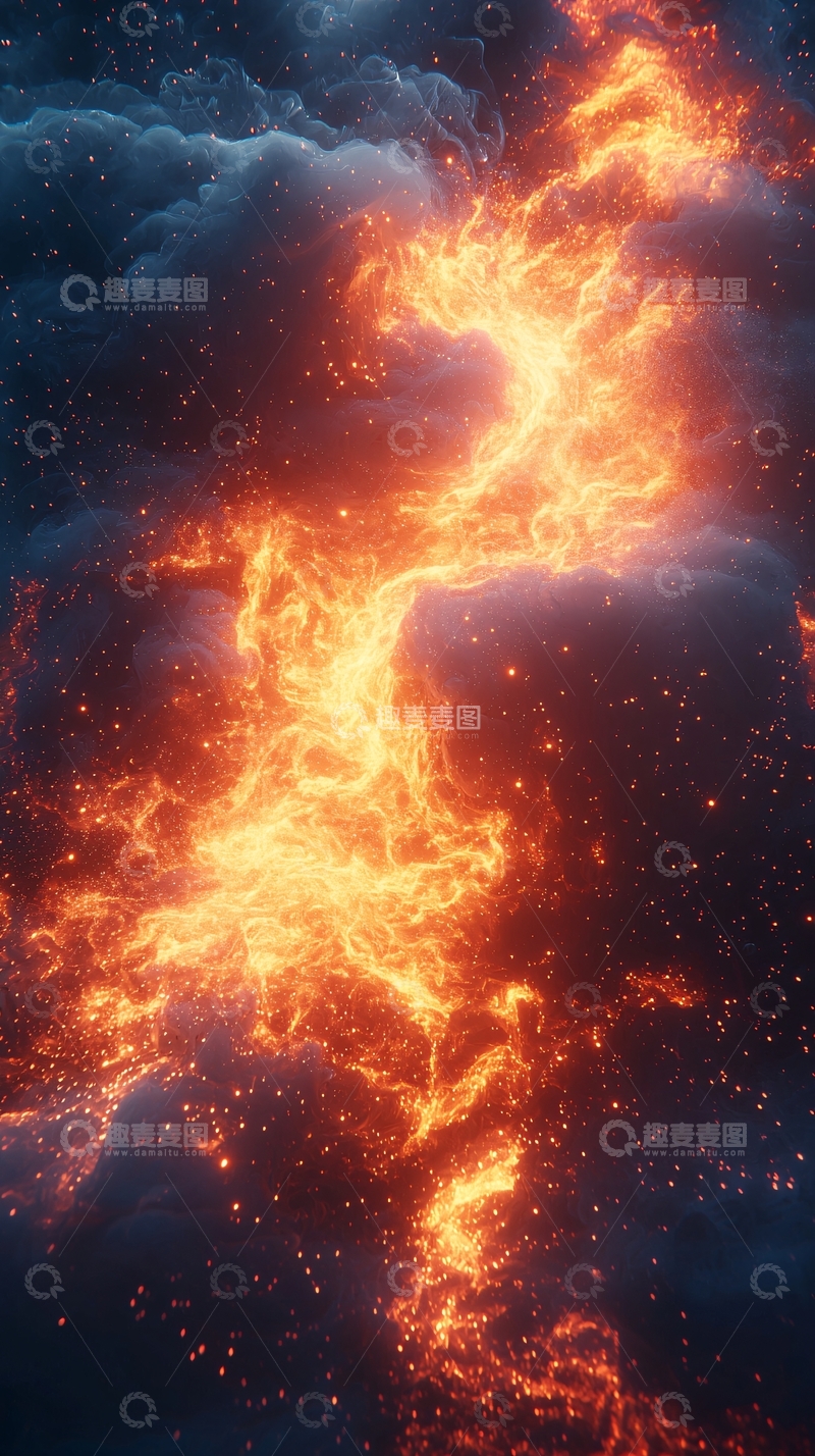 高清大图下载【趣麦麦图】炽热火焰和深邃星云