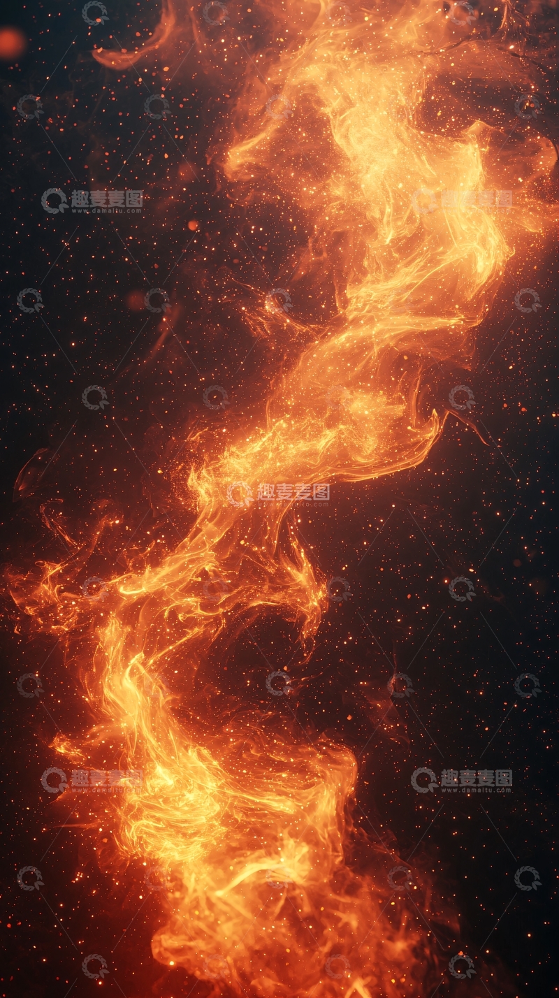 高清大图下载【趣麦麦图】火焰般的星云在宇宙中蔓延