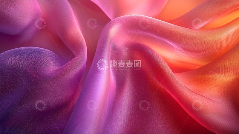 高清大图下载【趣麦麦图】抽象丝绸布料粉紫