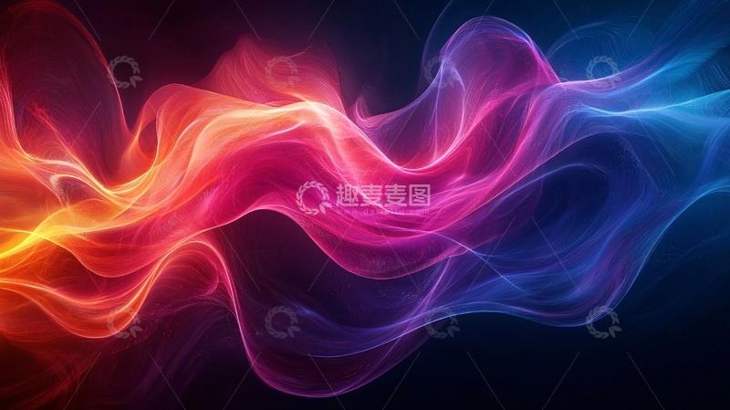 高清大图下载【趣麦麦图】彩色流动光线背景