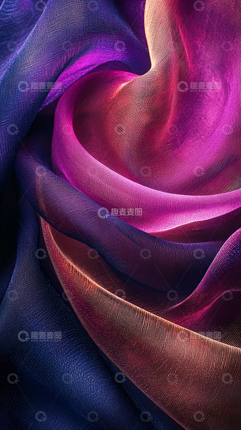 高清大图下载【趣麦麦图】绚丽色彩的丝绸漩涡