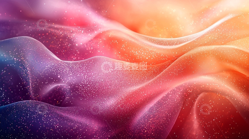高清大图下载【趣麦麦图】抽象渐变丝绸波浪