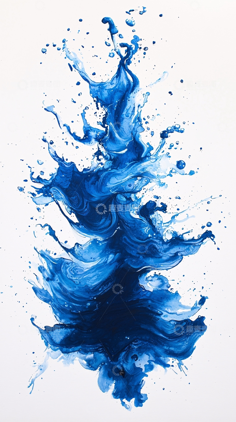 高清大图下载【趣麦麦图】蓝色墨水飞溅