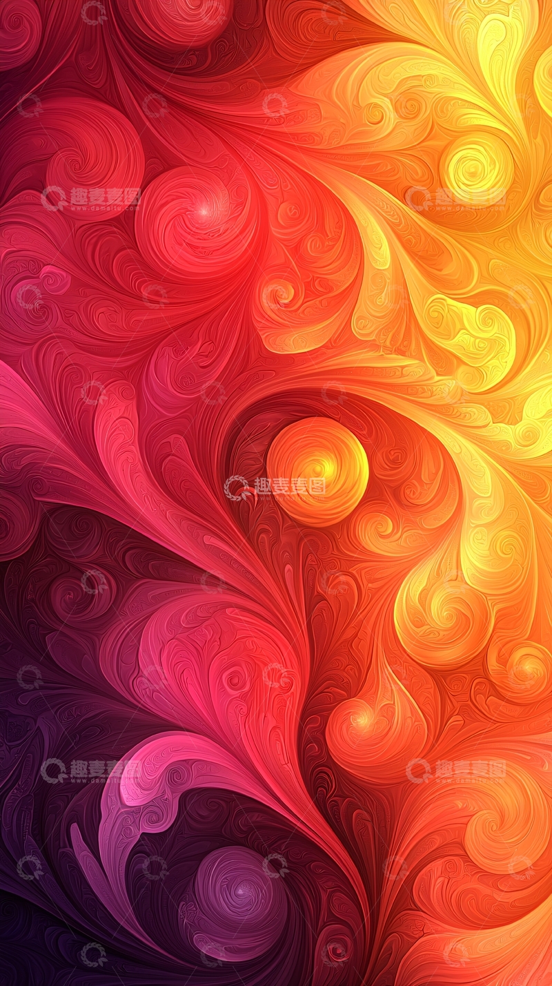 高清大图下载【趣麦麦图】抽象色彩漩涡背景
