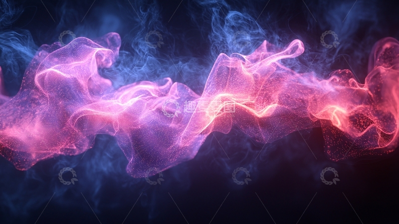 高清大图下载【趣麦麦图】蓝色粉色烟雾抽象背景