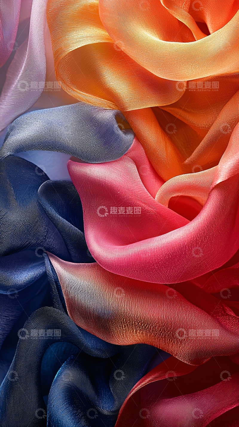 高清大图下载【趣麦麦图】色彩斑斓的丝绸质感