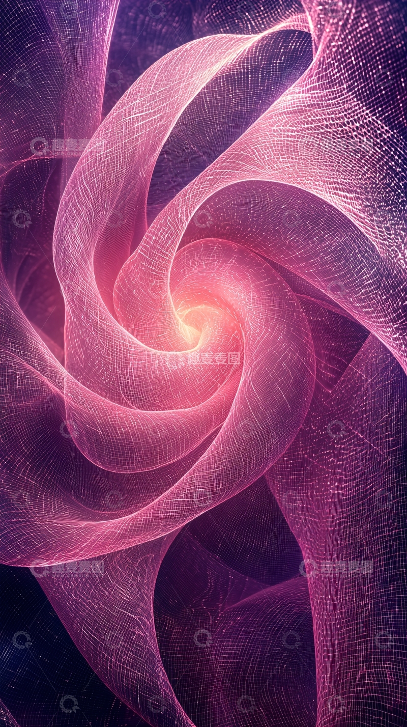 高清大图下载【趣麦麦图】粉色漩涡状光线抽象背景
