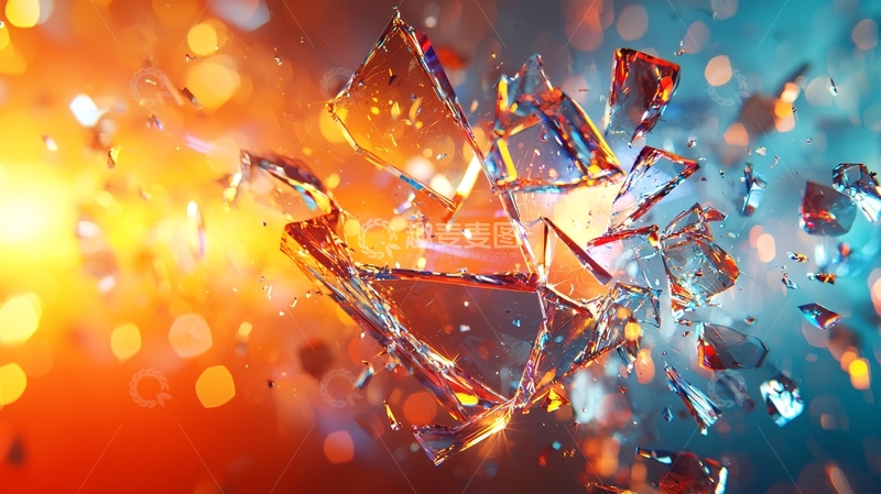 高清大图下载【趣麦麦图】玻璃破碎飞溅