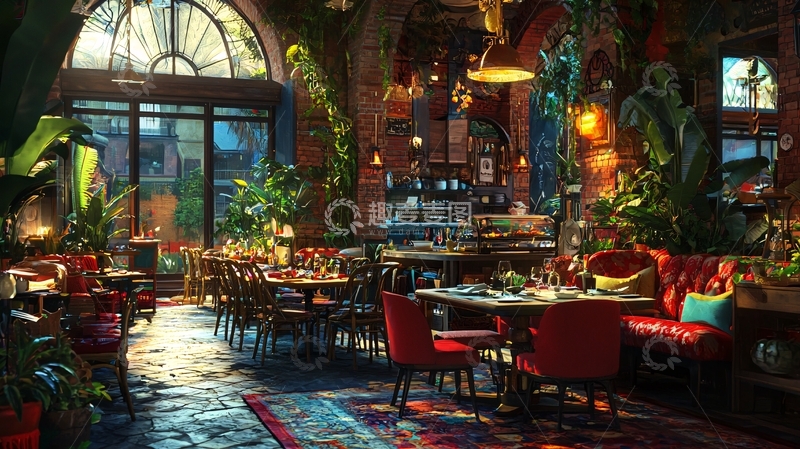 高清大图下载【趣麦麦图】复古风格室内餐厅