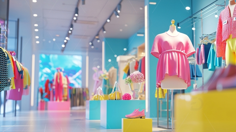 高清大图下载【趣麦麦图】明亮色彩的时尚女装店