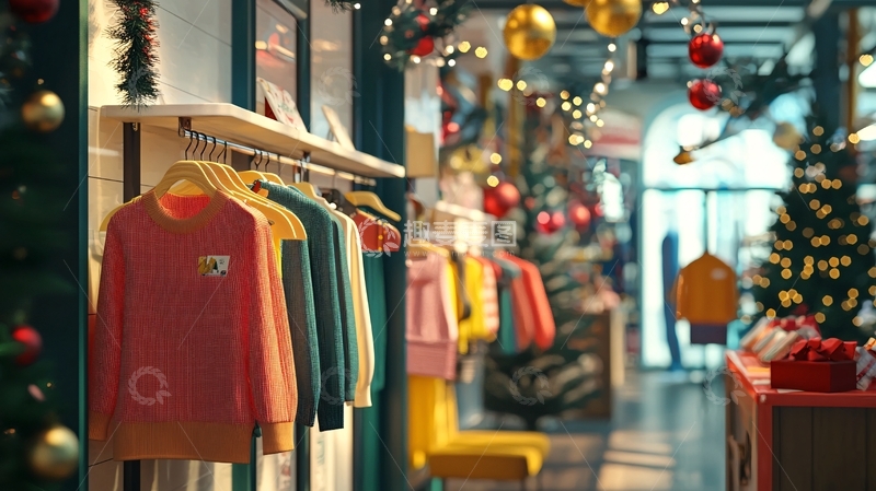 高清大图下载【趣麦麦图】服装店的季节性主题展示