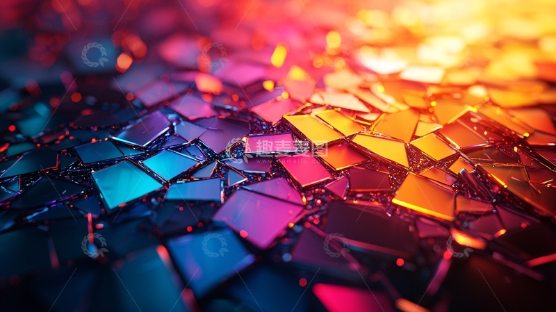 高清大图下载【趣麦麦图】彩色碎片光影