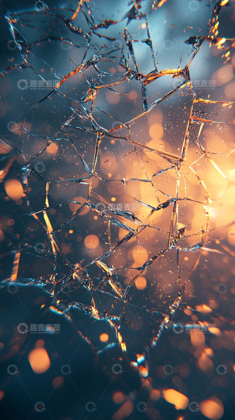高清大图下载【趣麦麦图】破碎玻璃上的光影