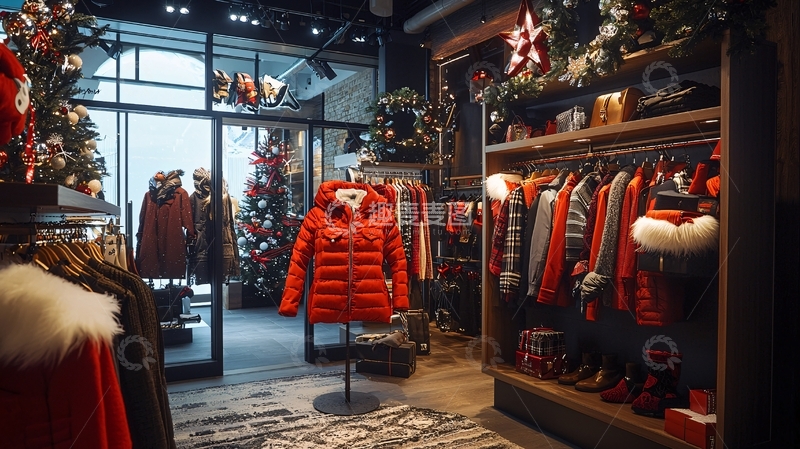 高清大图下载【趣麦麦图】圣诞节主题服装店