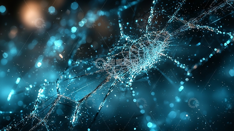 高清大图下载【趣麦麦图】蓝色破碎玻璃