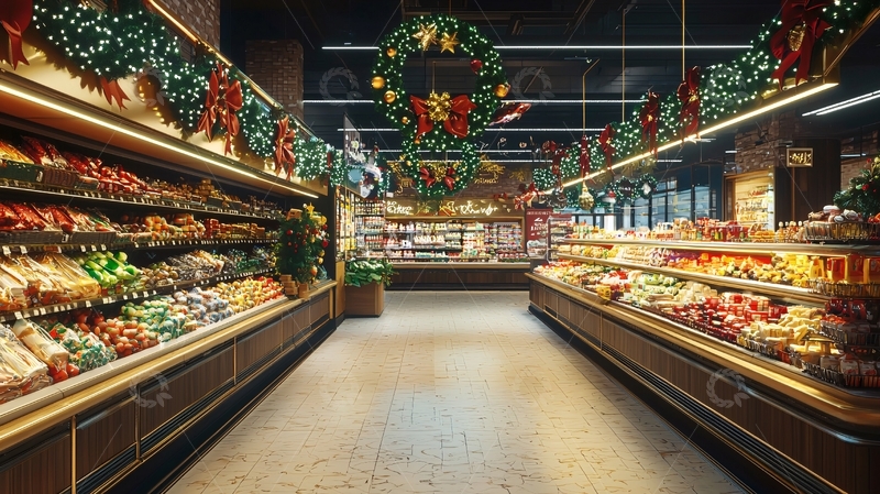 高清大图下载【趣麦麦图】圣诞节超市