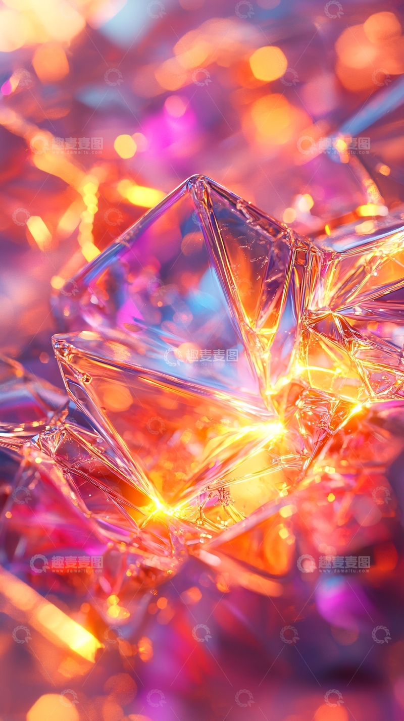 高清大图下载【趣麦麦图】彩色水晶反光闪耀