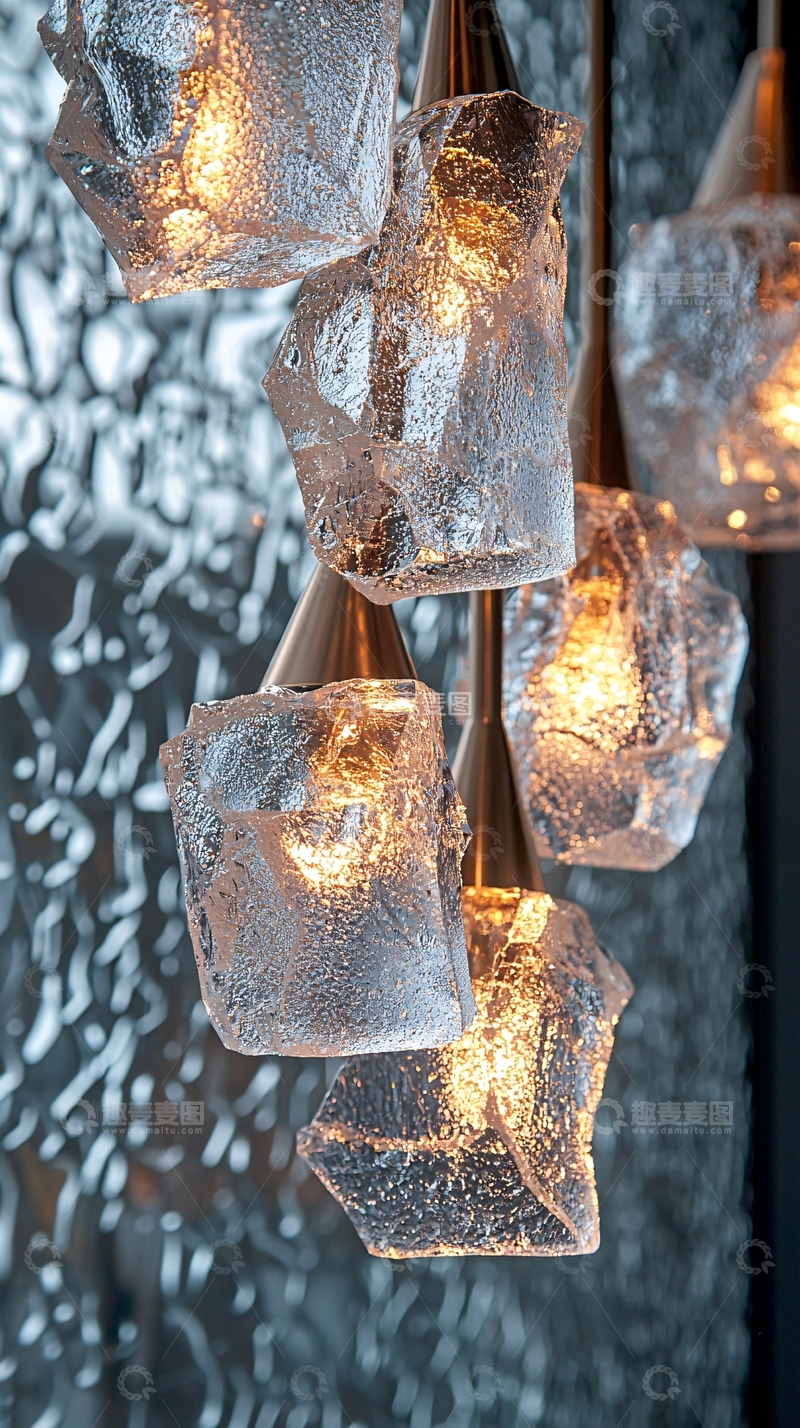 高清大图下载【趣麦麦图】冰块状水晶吊灯