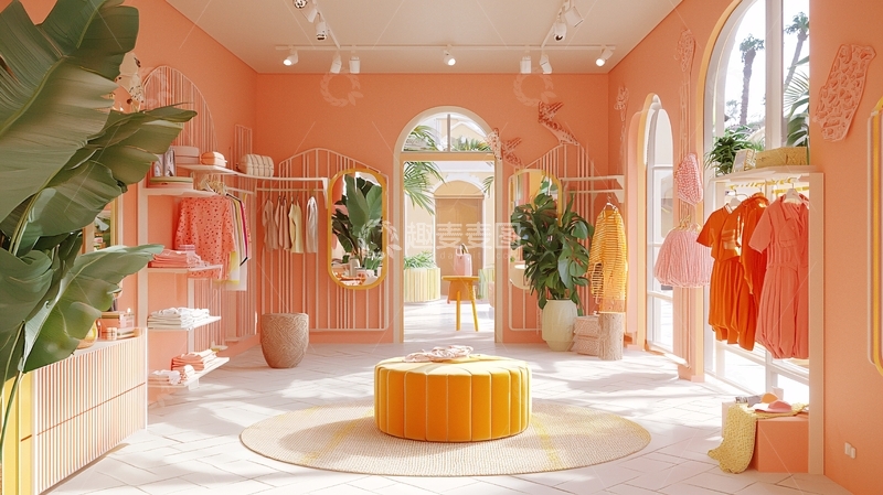 高清大图下载【趣麦麦图】粉色系服装店