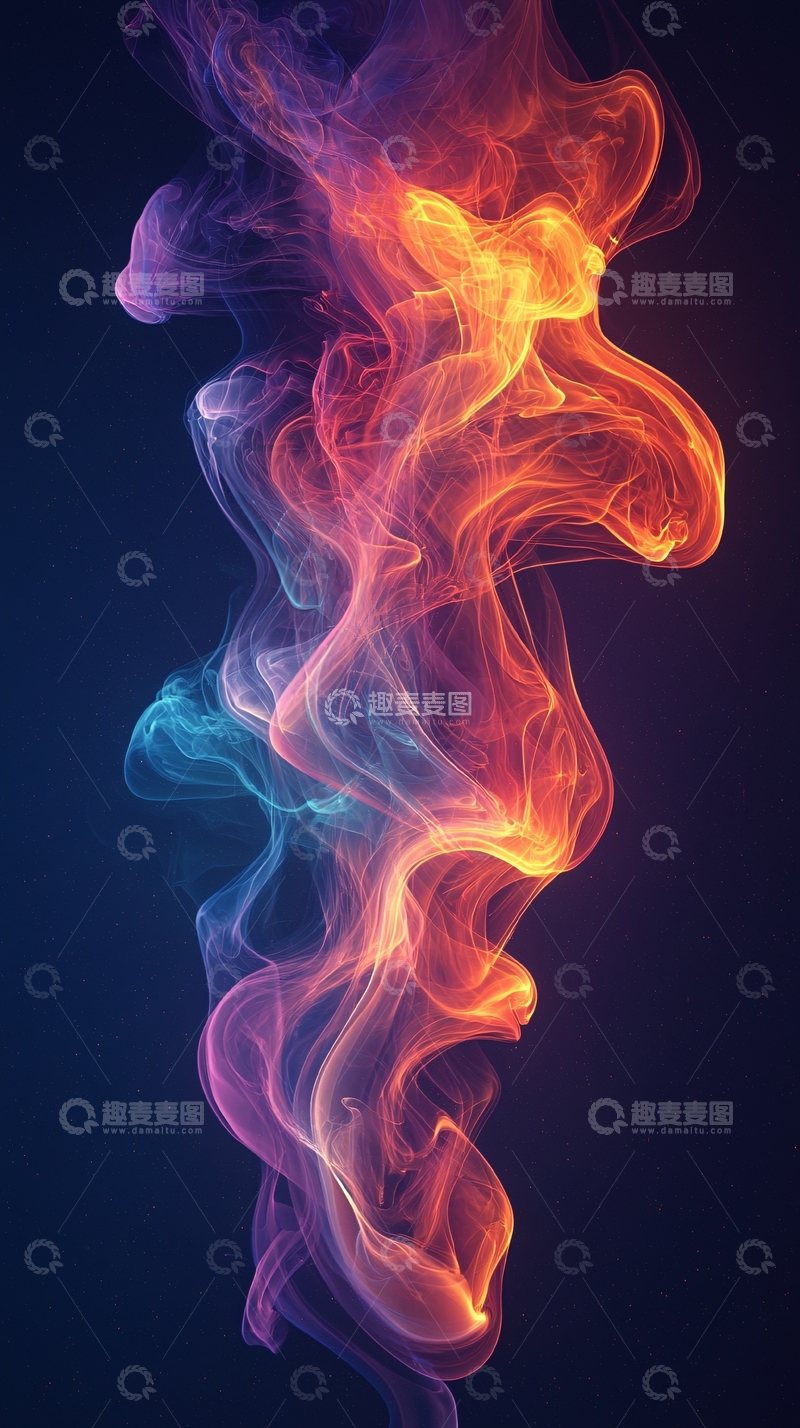 高清大图下载【趣麦麦图】彩色烟雾流动抽象背景