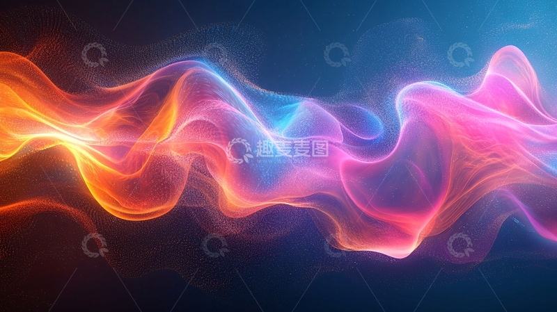 高清大图下载【趣麦麦图】彩色光线流动抽象背景