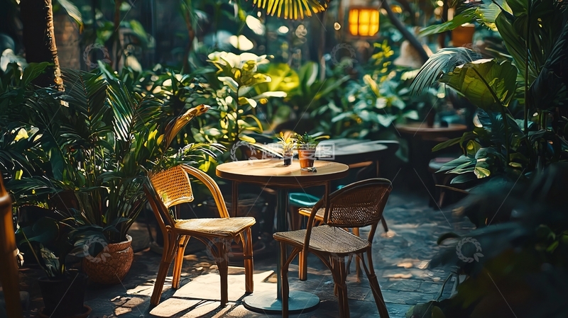 高清大图下载【趣麦麦图】热带花园餐厅