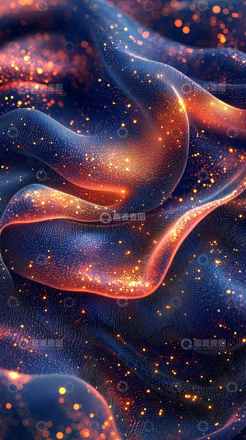 高清大图下载【趣麦麦图】蓝色星光绸缎