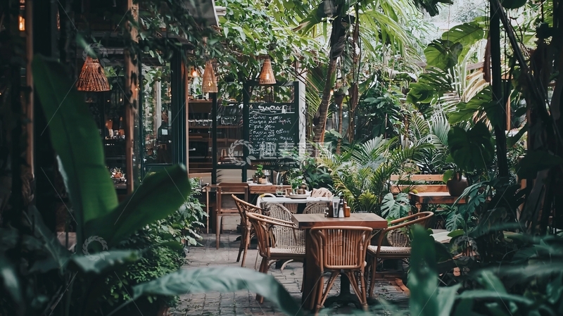高清大图下载【趣麦麦图】热带花园餐厅