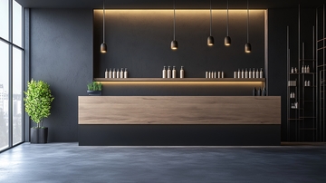 现代简约黑色系美容院前台