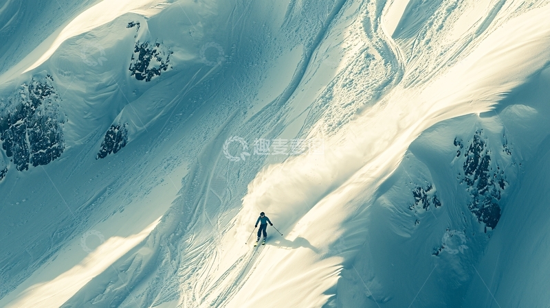 高清大图下载【趣麦麦图】雪山俯瞰图