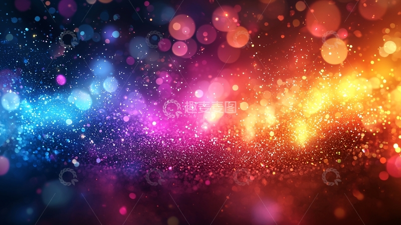 高清大图下载【趣麦麦图】绚丽多彩的星空背景