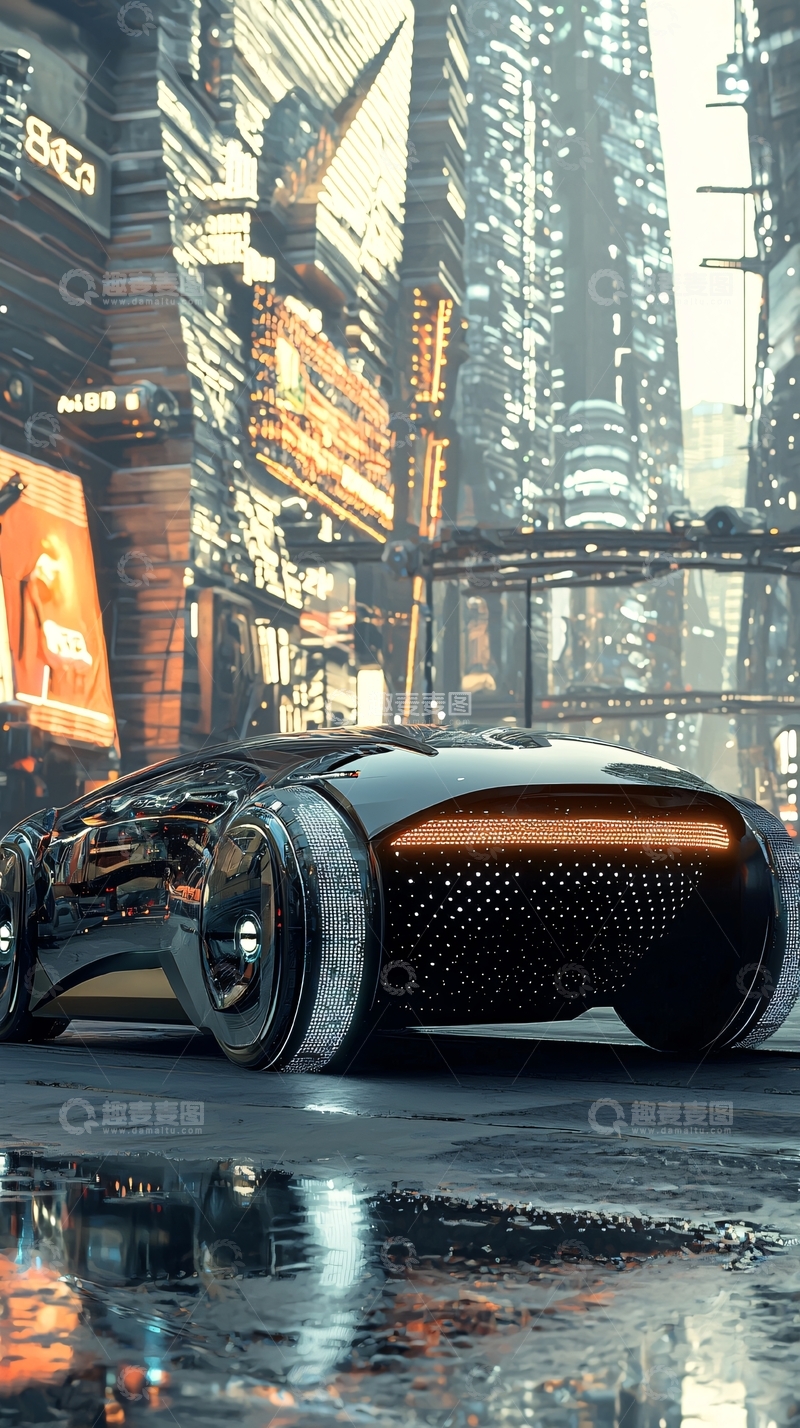高清大图下载【趣麦麦图】未来都市赛车