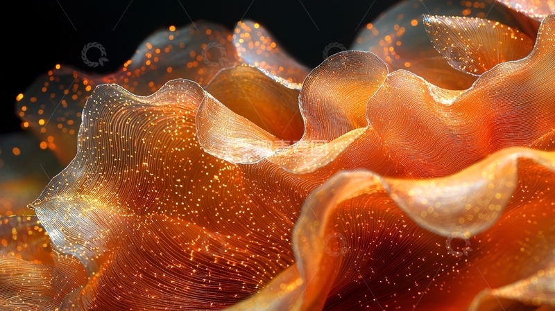 高清大图下载【趣麦麦图】透明橙色褶皱水下生物