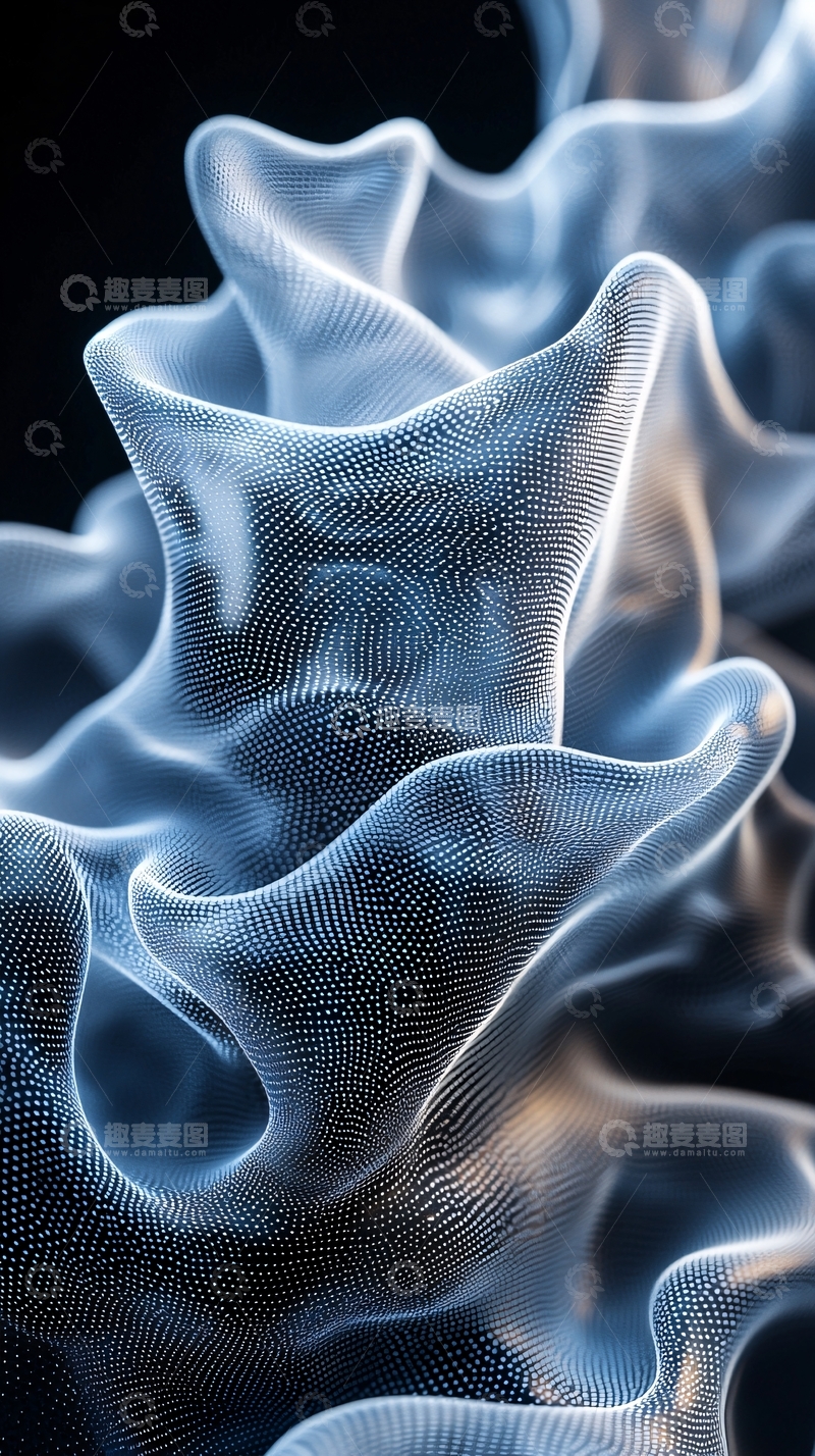 高清大图下载【趣麦麦图】抽象蓝色半透明结构
