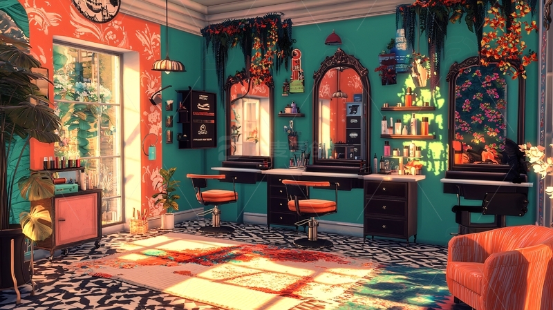 高清大图下载【趣麦麦图】热带风情美发沙龙